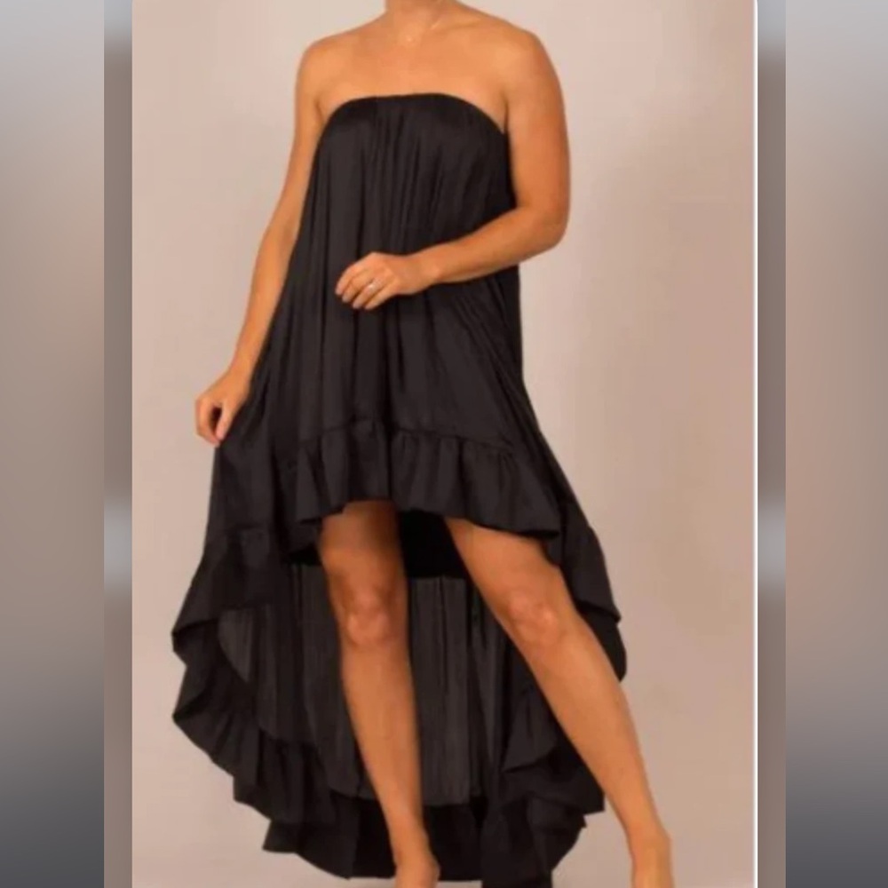 Strapless Satin high low dress